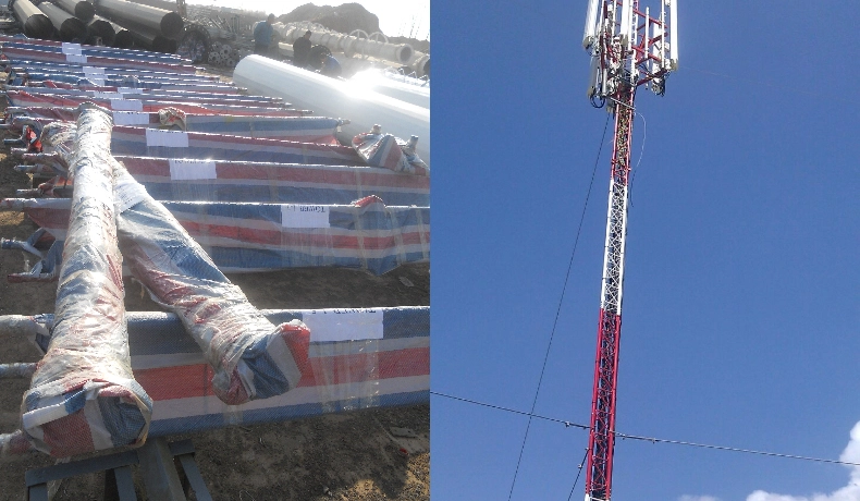 Guyed towers measuring 18m, 21m, and 24m in height to Jamaica